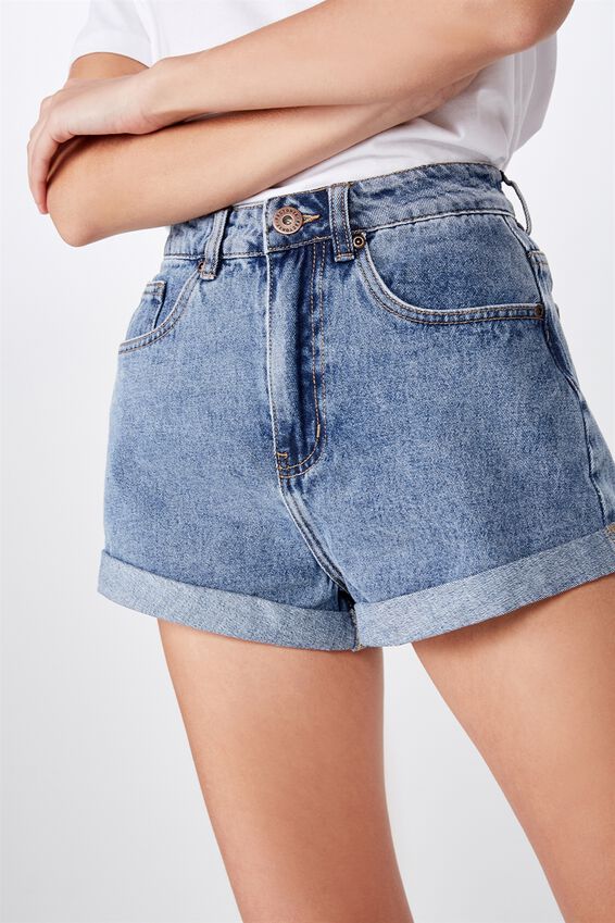 High Rise Denim Short, HERITAGE BLUE