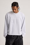 Open Gallery Loopback Crew, OG SILVER MARLE/SELF EMBOSSED - alternate image 4