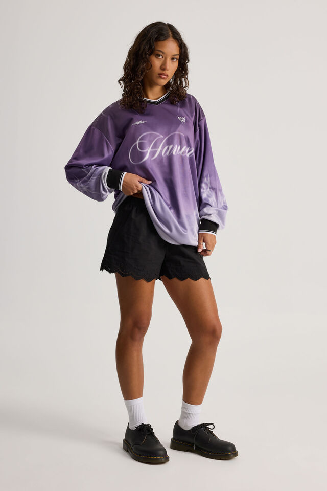 Bridget Broderie Short, BLACK