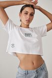 Short Sleeve Crop Graphic T Shirt, WHITE/SELF CARE 2021