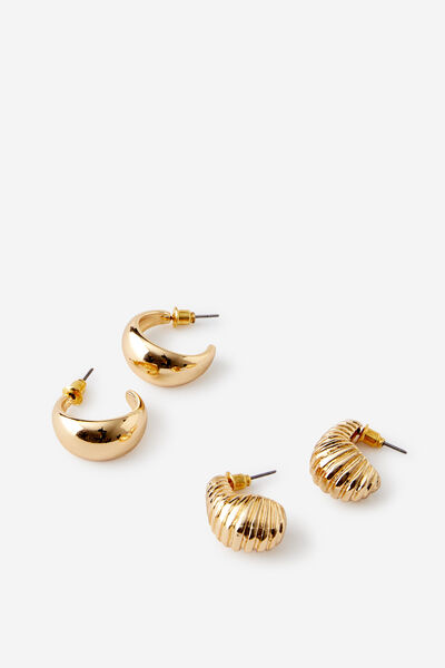 Multi Hoop Earrings, GOLD