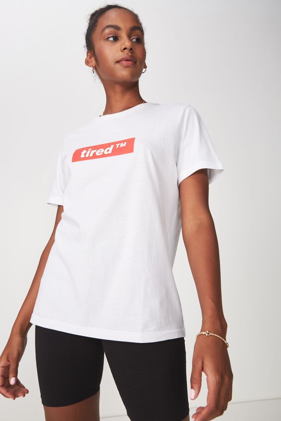 Relaxed Graphic T Shirt, WHITE_TIRED TM