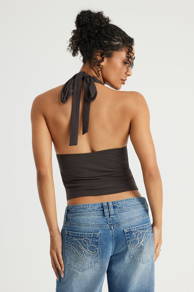 Soft Washed Halter Top, PHANTOM