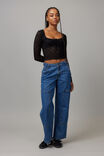 Layla Long Sleeve Lace Top, BLACK - alternate image 2
