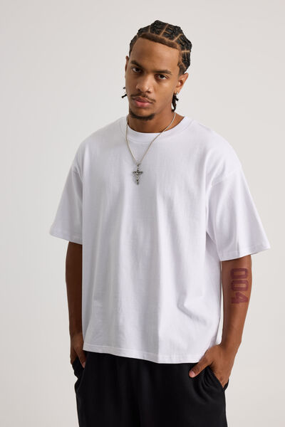 Heavy Weight Box Fit Tshirt, WHITE