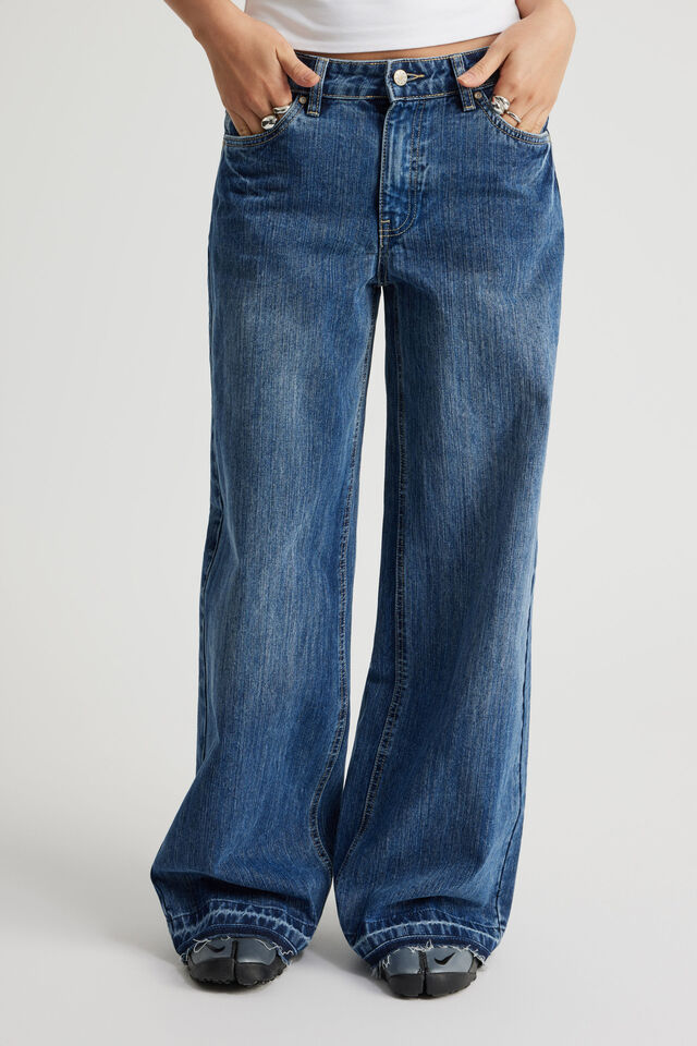 Mid Rise Baggy Jean, PIXEL FADE