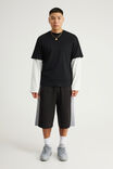 Authentics Baggy Track Short, BLACK/CONCRETE PANEL - example image 2