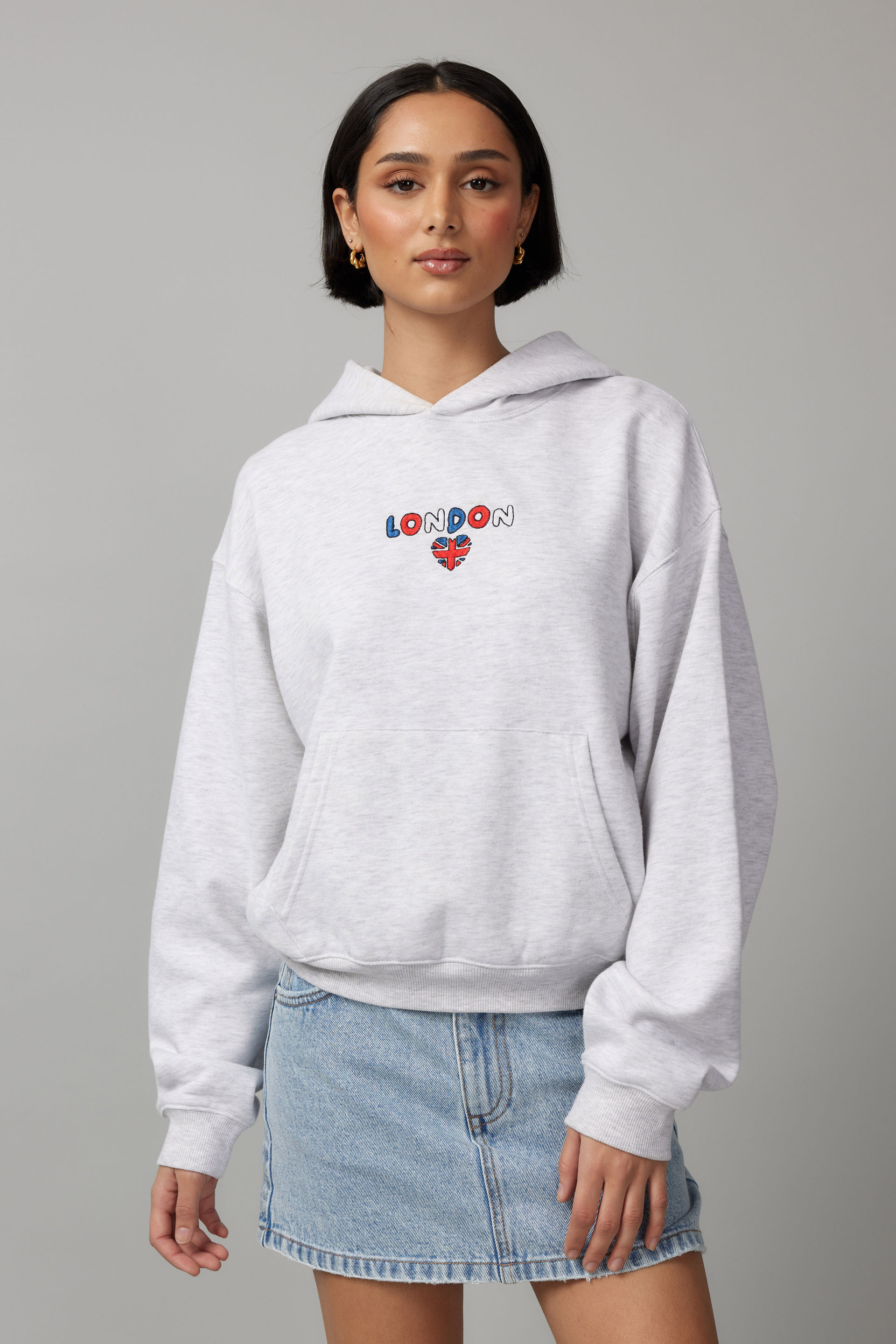 Grey graphic hoodie shop