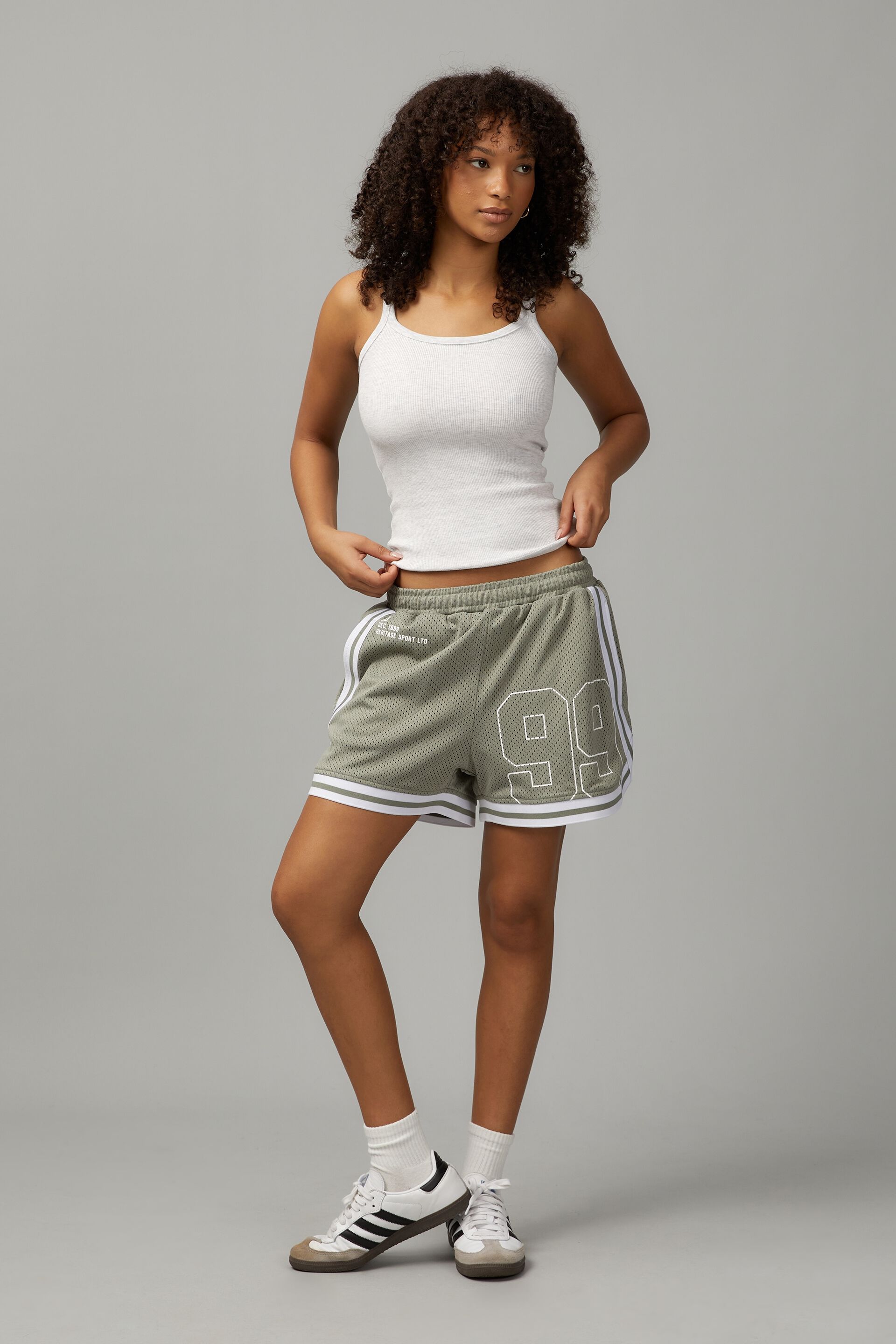Khaki basketball top shorts