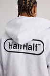 Half Half Zip Thru Hoodie, HH SILVER MARLE/BLACK PILL - alternate image 4