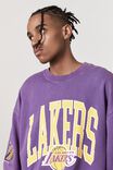 NBA LA Lakers Oversized Crew, LCN NBA WASHED PURPLE/LAKERS CURVED