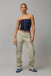 Denim Button Through Bandeau, INDIGO - alternate image 4