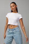 Cropped Fitted Tee, WHITE - alternate image 1
