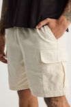Half Half Pull On Cargo Short, IVORY - alternate image 4