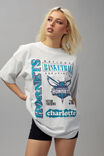 Nba Oversized Graphic Tee, LCN NBA CHARLOTTE HORNETS/SILVER MARLE - alternate image 1