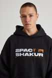 Music Merch Hoodie, LCN BRA BLACK/ORANGE TUPAC PORTRAIT - alternate image 4