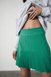 Front Pleat Tennis Skirt, CLOVER GREEN