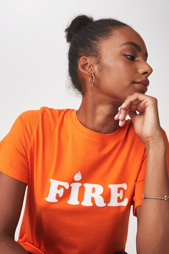Relaxed Graphic T Shirt, RED_ORANGE FIRE FLAME