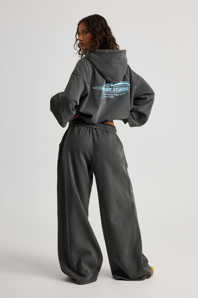 Ultra Baggy Trackpant, WASHED BLACK