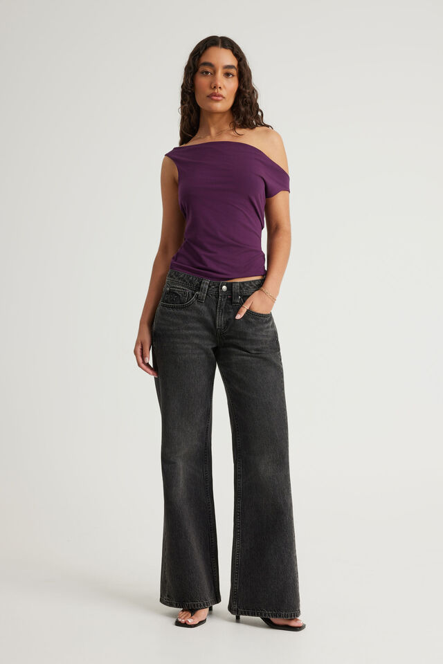 Luca Low Rise Bootleg Jean, STORM BLACK