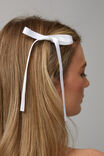 2Pk Hair Ribbon Bow Clips, WHITE - alternate image 1