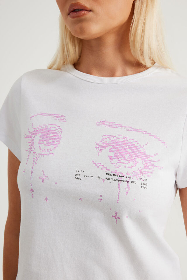 Graphic Baby Tee, WHITE/ASCII EYES