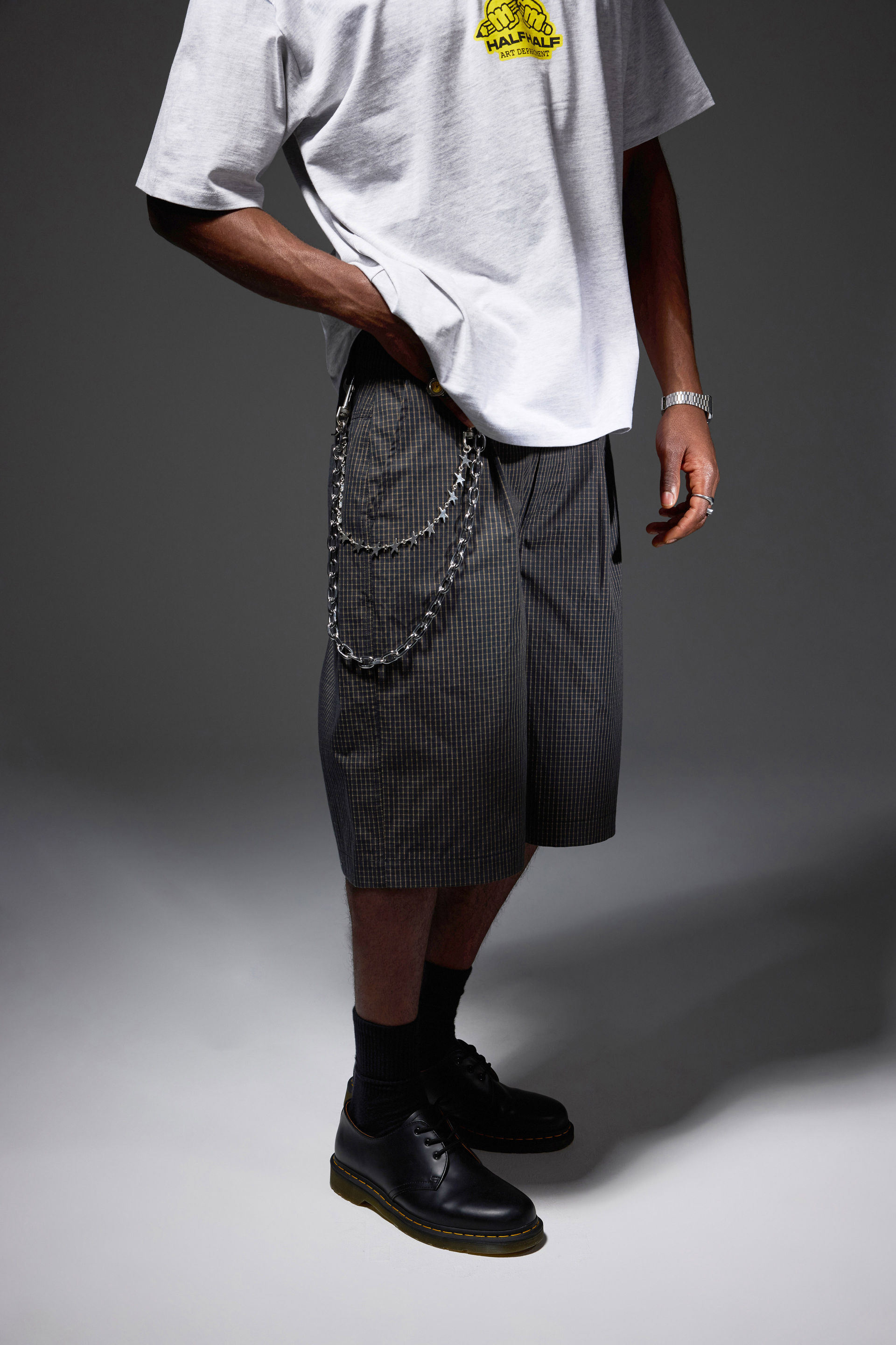 Half Half Pleated Woven Short