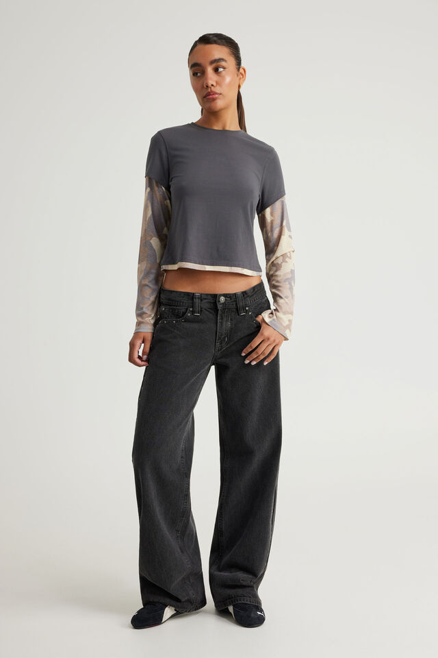 Luca Low Rise Jean, ASHOUT BLACK