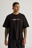 Half Half Box Fit Graphic T Shirt, HH BLACK/FRAGMENT BRICKS - alternate image 1