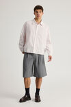 Open Gallery Boxy Cropped Long Sleeve Shirt, OG ICE PINK PINSTRIPE/EVERYDAY - example image 2