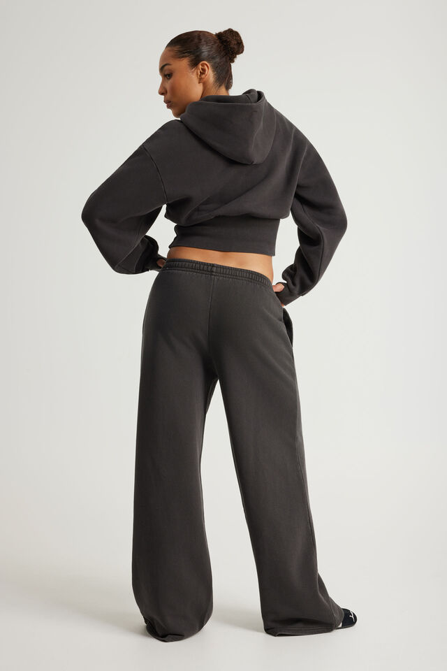 Classic Wide Leg Trackpant, WASHED TRUE BLACK