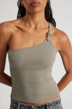 One Shoulder Buckle Top, KHAKI MIST - alternate image 4