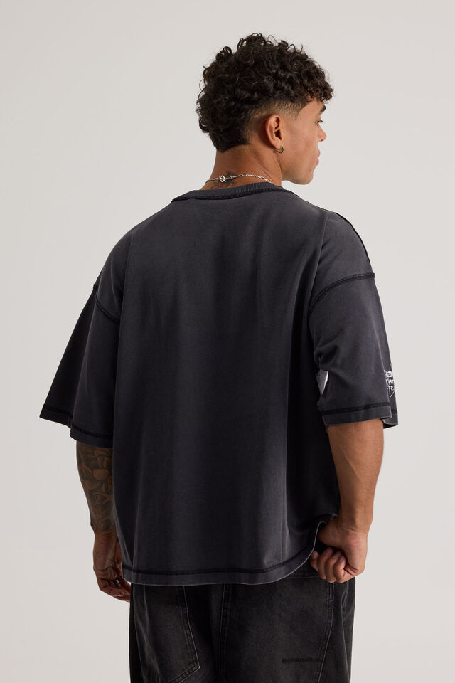 Boxy Cropped Music T Shirt, LCN MT WASHED BLACK/TOOL