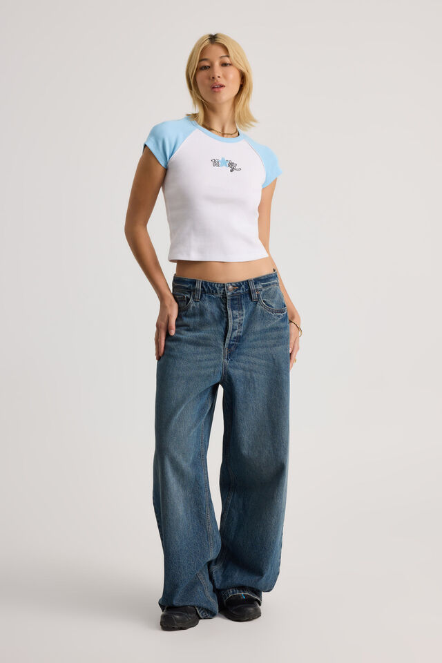 Raglan Graphic Tee, WHITE/AIRY BLUE 19NY