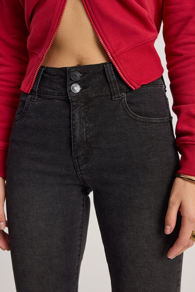 Stretch Bootleg Jean, WASHED BLACK