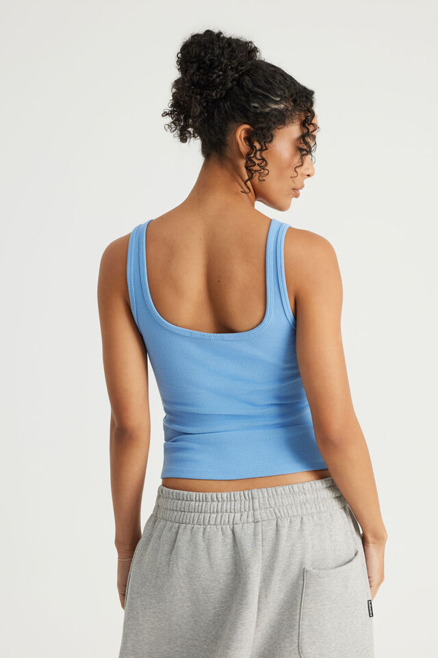 Authentics Scoop Rib Tank, AQUAMARINE