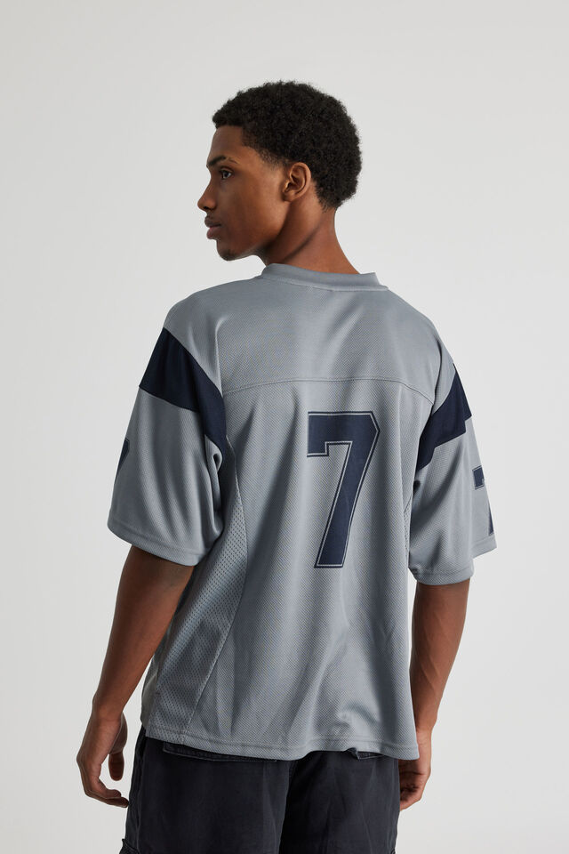 Half Half Panelled Jersey, CONCRETE/NAVY BLAZER