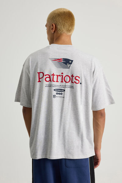Box Fit Nfl Tshirt, LCN NFL SILVER MARLE/PATRIOTS Y2K
