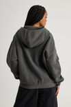 Allie Zip Through Slouchy Hoodie, WASHED BLACK/BUTTERFLY - alternate image 3