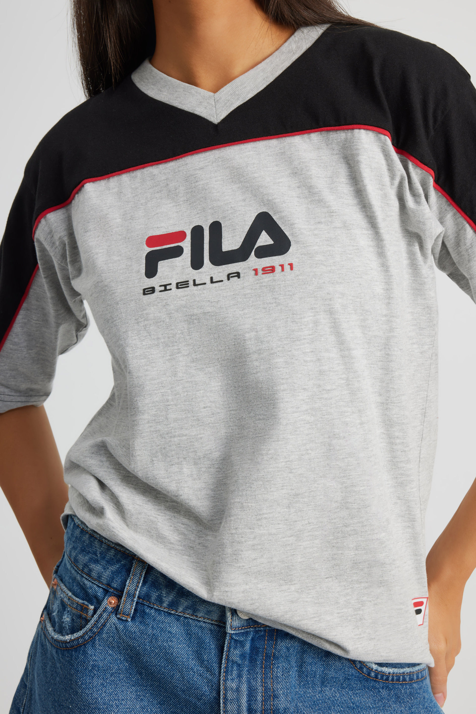 Fila Lcn V Neck Baggy Tee