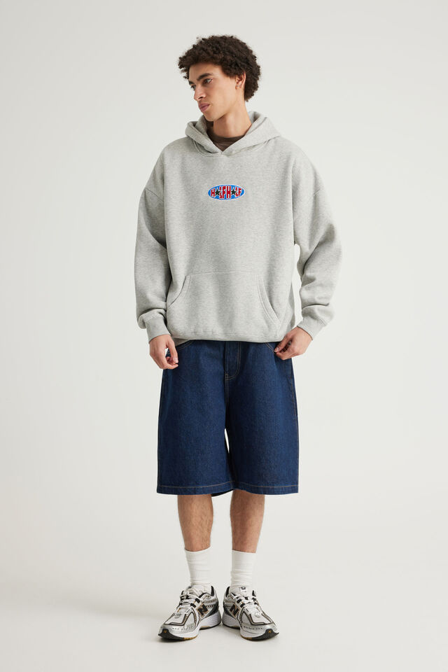 Half Half Hoodie, HH GREY MARLE/PRIMARY PILL