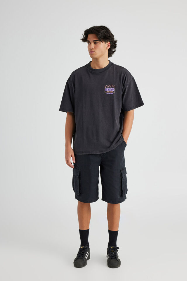 Half Half Heavyweight Box Fit Graphic Tshirt, HH WASHED BLACK/BROOKLYN SUPPLY