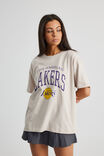 Nba Baggy Graphic Tee, LCN NBA LIGHT STONE/LA LAKERS - alternate image 1