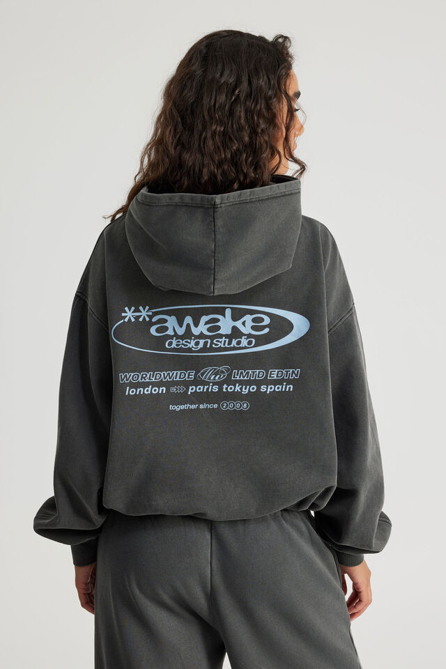 Chloe Hoodie, WASHED BLACK/AWAKE