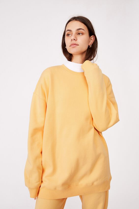 Oversized Crew Neck Sweater, SUNBURST