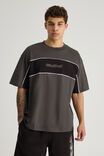 Half Half Box Fit Panelled Graphic Tshirt, HH SLATE/BLACK HALF HALF ELITE - alternate image 1