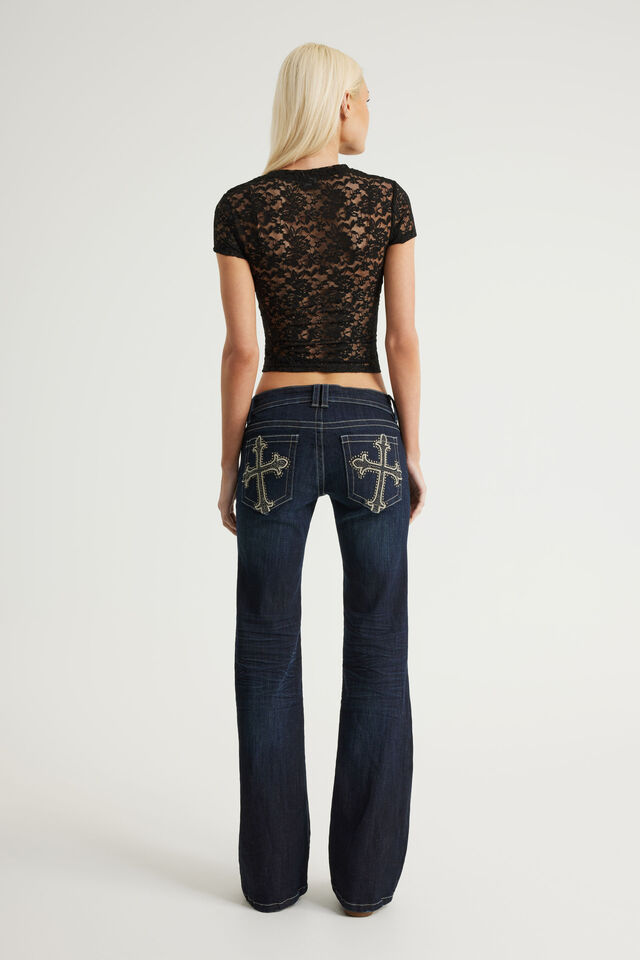Twin Peak Bootcut Jean, AFTERPARTY INDIGO/PKT EMB