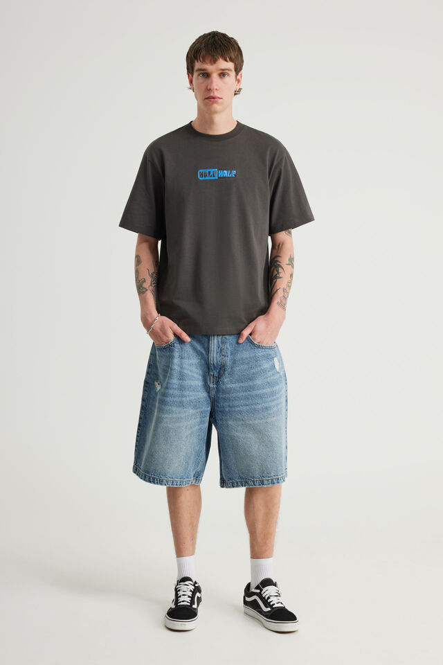 Half Half Heavyweight Core Fit Tshirt, HH SLATE/HARDWARE PILL