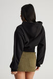 Authentics Shrunken Zip Through Hoodie, BLACK - alternate image 3