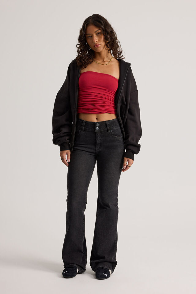 Stretch Bootleg Jean, WASHED BLACK